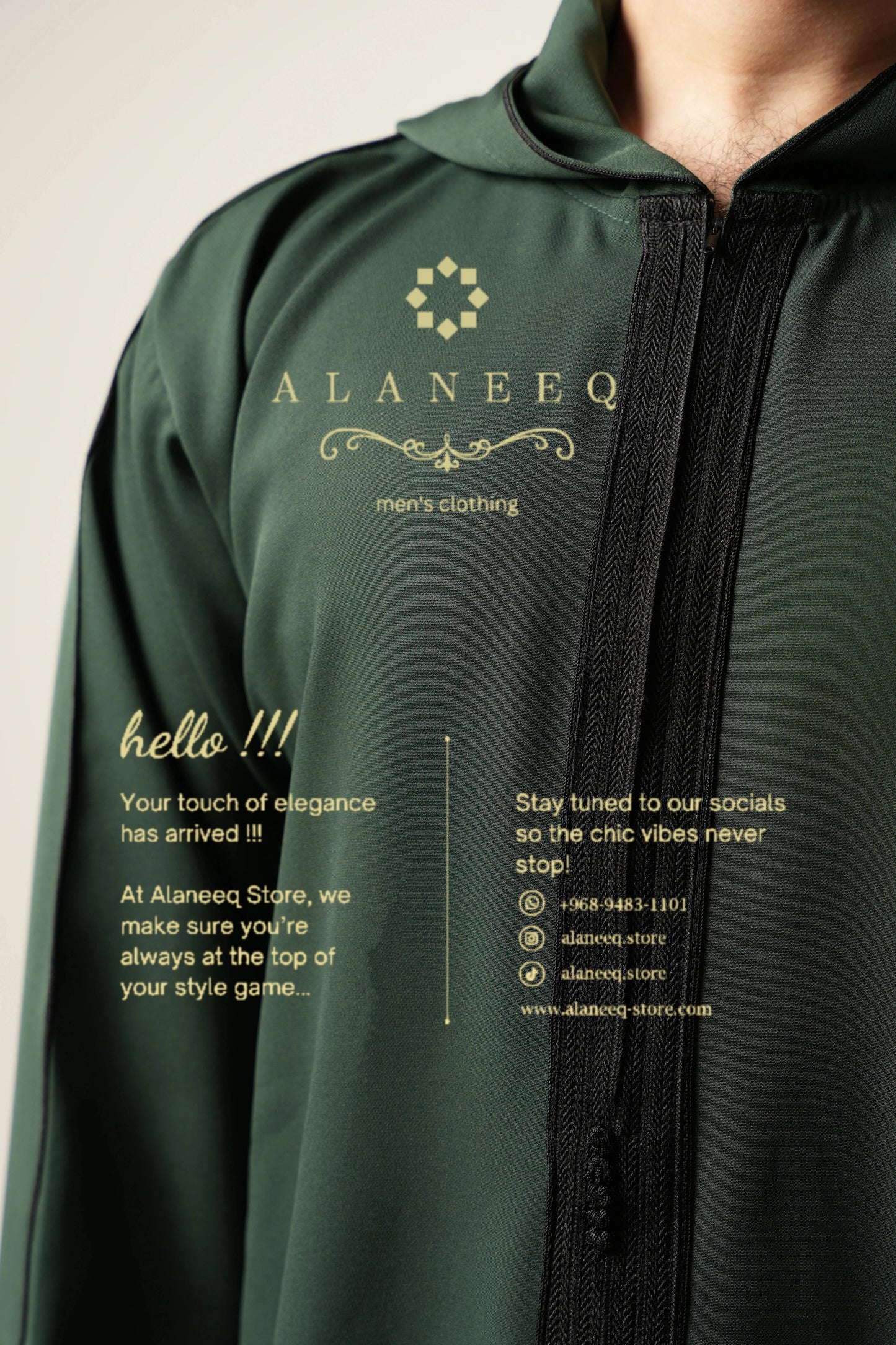 ثوب اخضر مع قبعه /تفصيل خاص