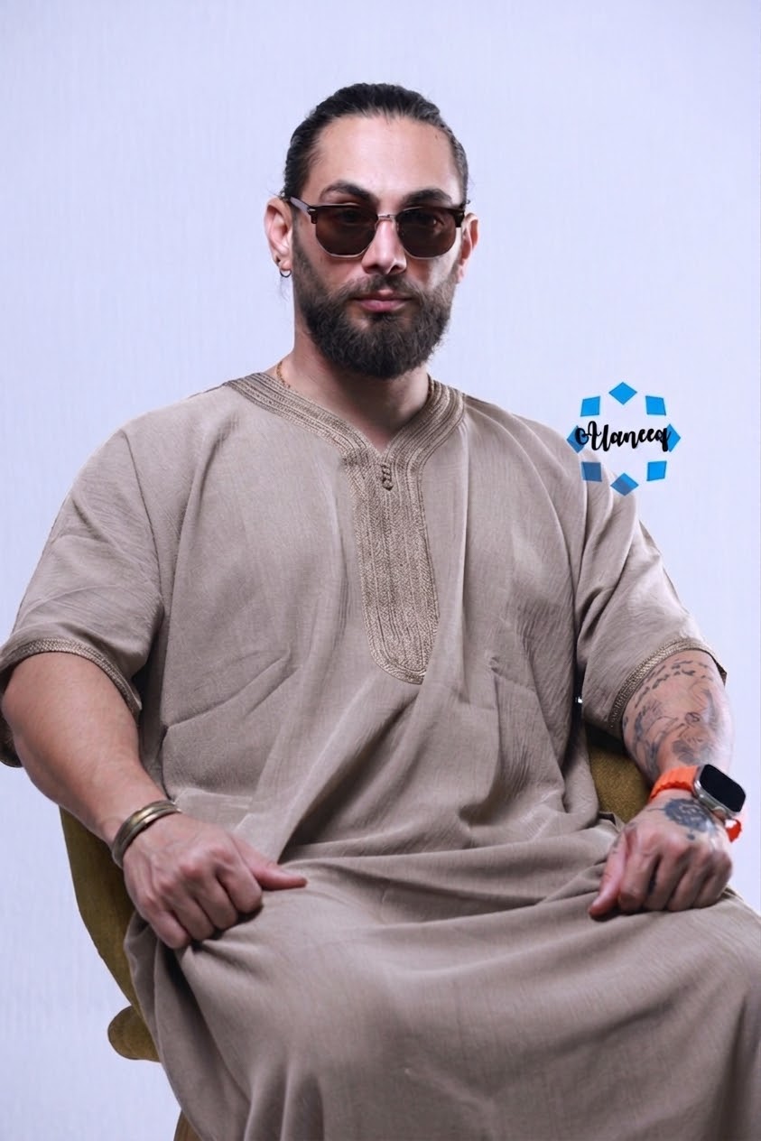جلابية بيج سادة