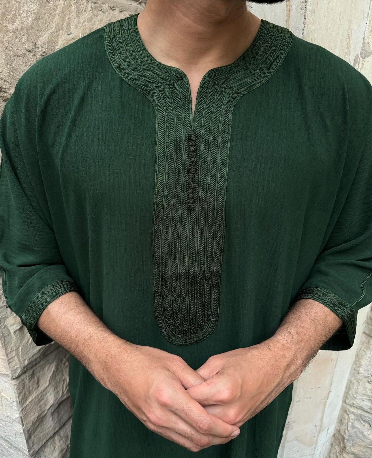 Green with Green Embroidery